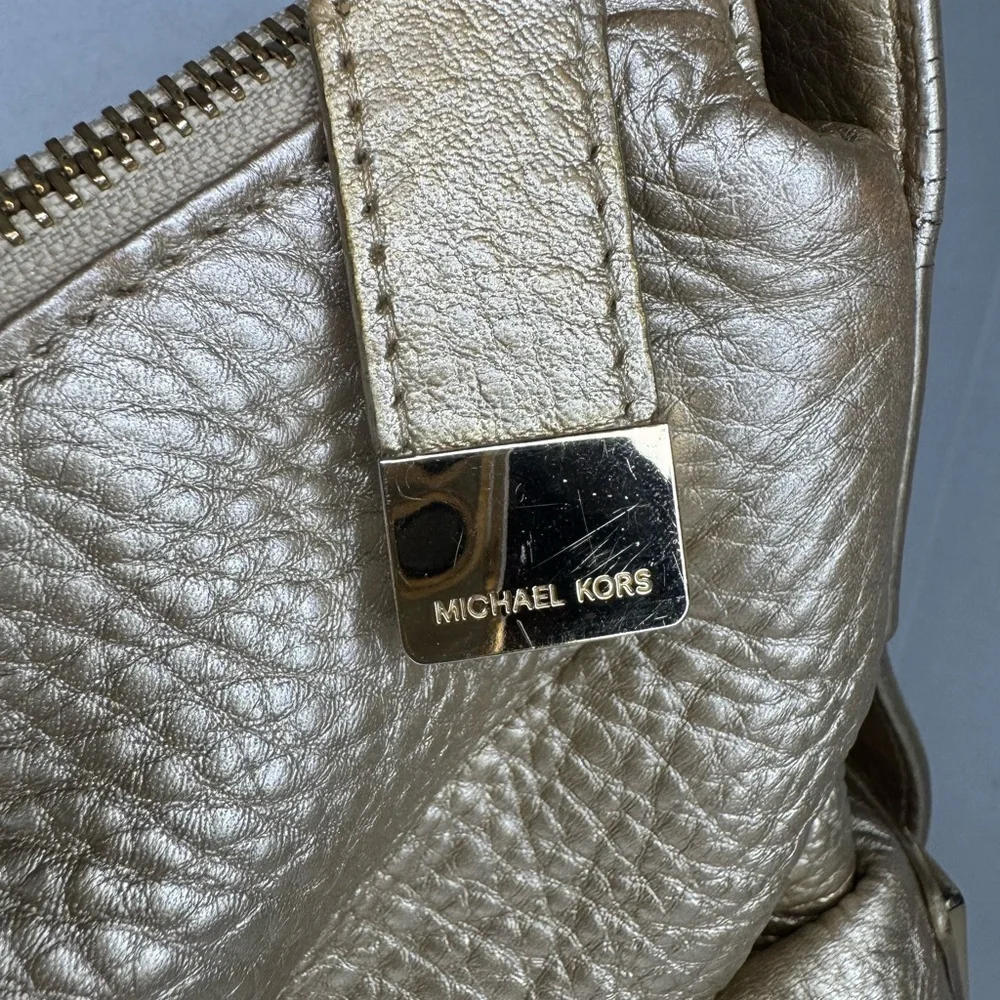 Michael Kors Gold Soft Leather Shoulder Bag.